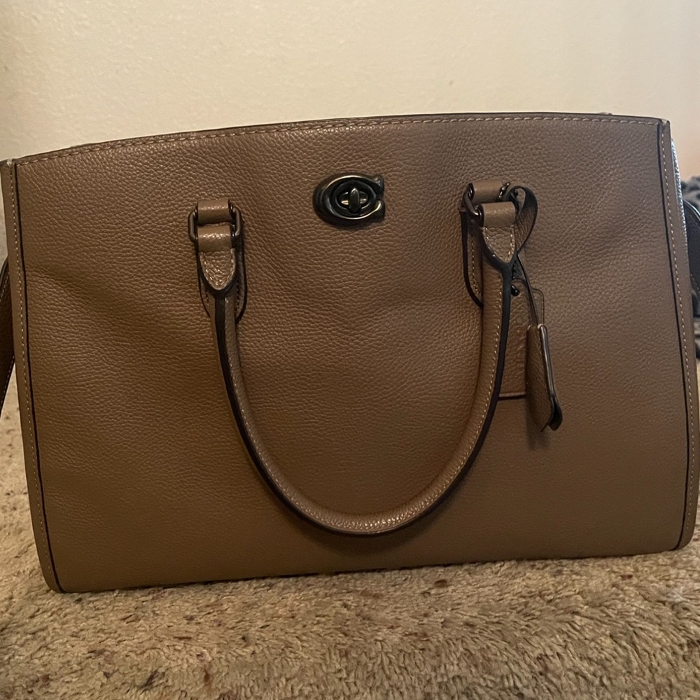 ⭐️SOLD⭐️ Coach Brooke Carryall In Pewter/Stone pebble leather - Picture 8 of 11